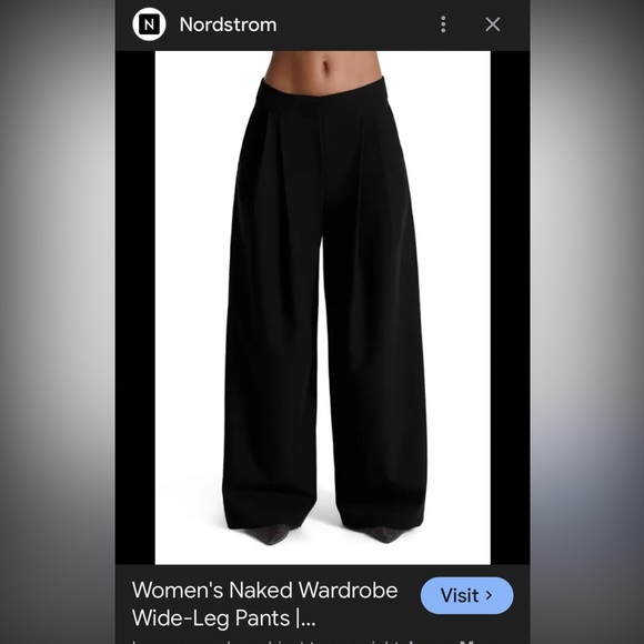 NAKED WARDROBE Pleated Wide Leg Pants Lined Size XS - Picture 5 of 5